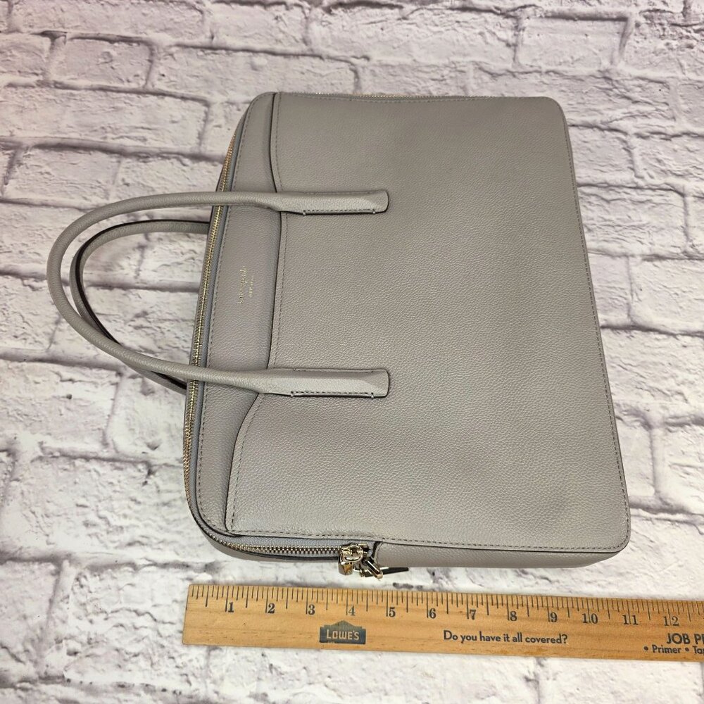 Kate Spade New York Margaux Leather Women Universal Laptop Bag True Taupe Mint - Picture 6 of 16